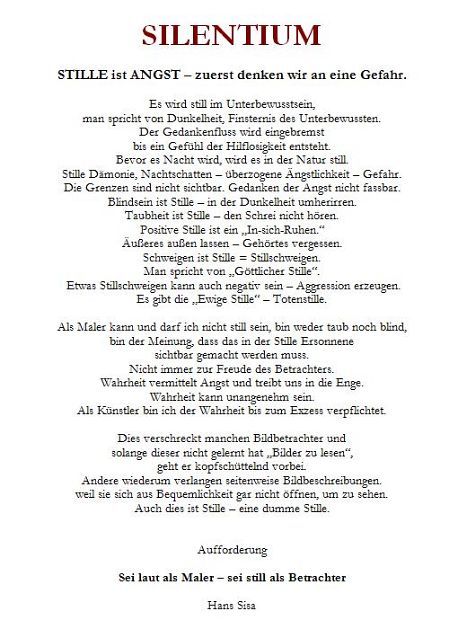 SILENTIUM - Stille ist Angst